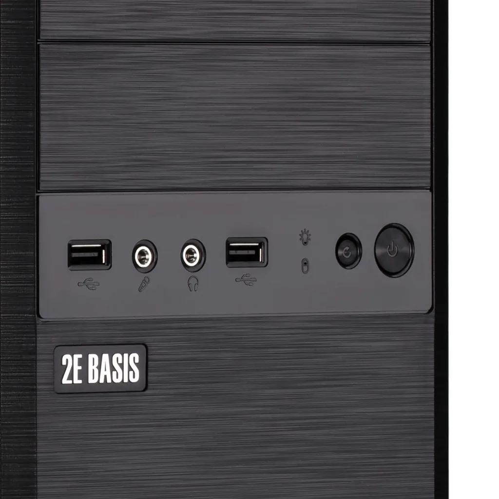 2E PC case Basis RD863-400 with PSU 2E ATX400W, 2xUSB2.0, VGA 320mm, mATX, black