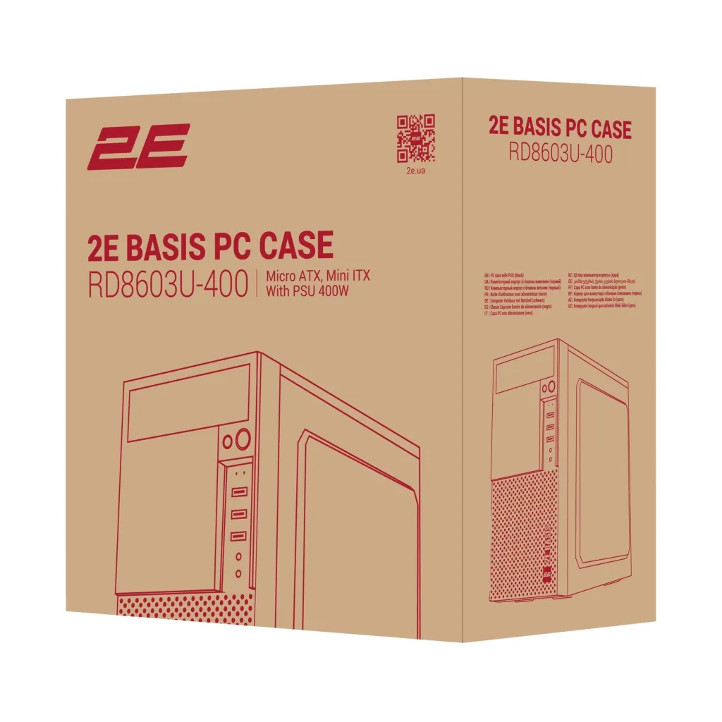 Корпус 2E Basis RD8603U-400 с БП 2E ATX400 1xUSB3.0, 2xUSB2.0 VGA 320мм mATX чёрный