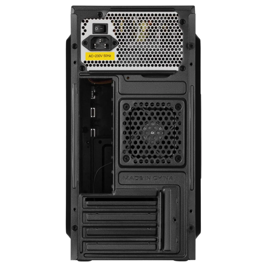 Корпус 2E TeamX TMX03 з БЖ 2E ATX400W, 2xUSB2.0, 1×80мм, VGA 220мм, mATX, чорний