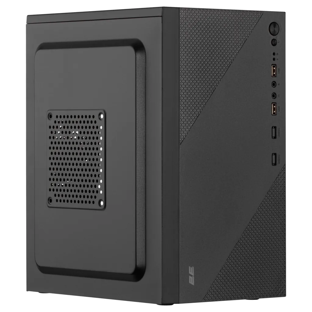 Корпус 2E TeamX TMX04 з БЖ 2E ATX400W, 2xUSB2.0, 1×80мм, VGA 220мм, mATX, чорний