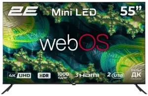 Телевізор 55″ 2E MiniLED 4K 60Hz Smart WebOS Black