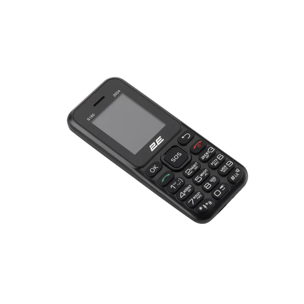 Мобильный телефон 2E S180 2024 1.77″ 2SIM, 600мА•ч, черный