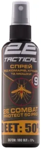 2E Tactical Спрей от комаров, клещей и мошки Combat Protect 50 Pro, 100 мл