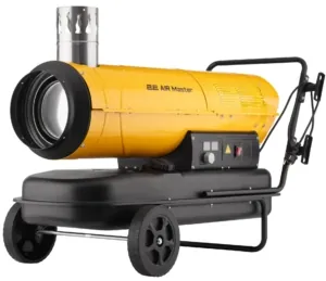 2E Fan Heater diesel/kerosene PowerHeat D30i, indirect heating, 30kW, 400m sq, 780m cubic/h, wheels, IPX4, yellow