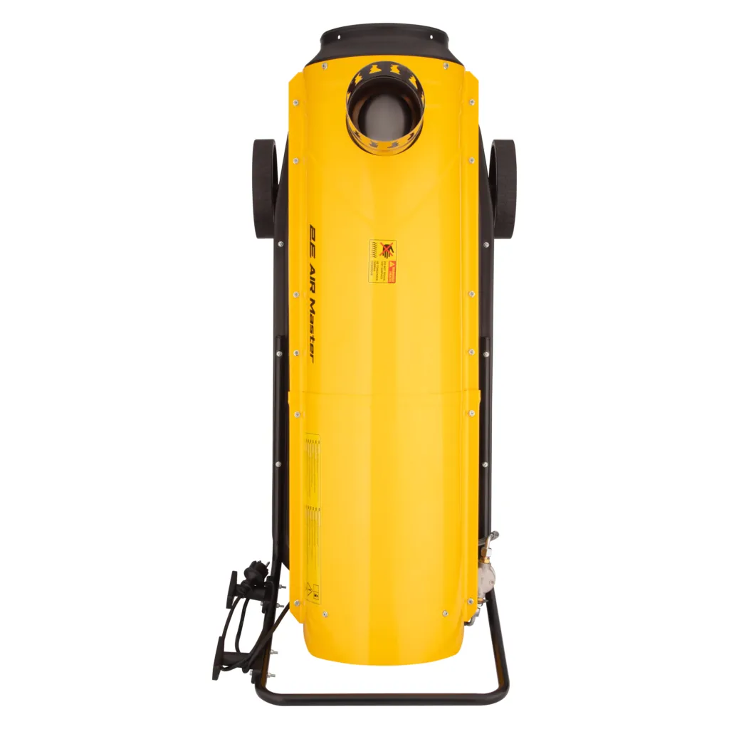 2E Fan Heater diesel/kerosene PowerHeat D30i, indirect heating, 30kW, 400m sq, 780m cubic/h, wheels, IPX4, yellow