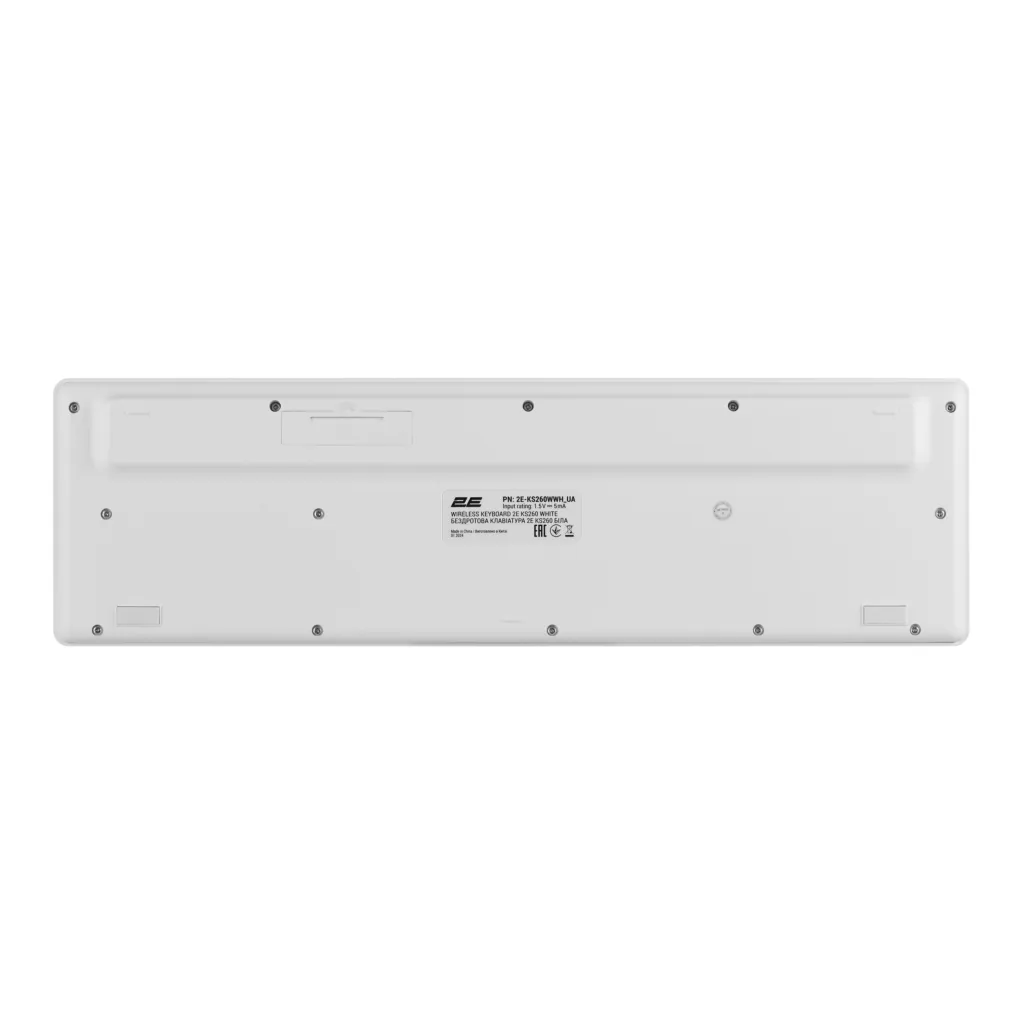 Клавиатура мембранная 2E KS260 106key, WL, EN/UK, белый