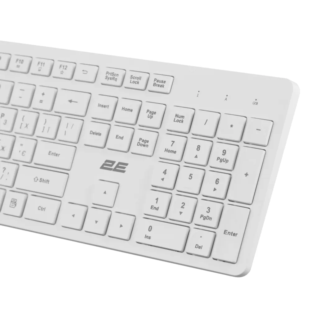 Клавиатура мембранная 2E KS260 106key, WL, EN/UK, белый
