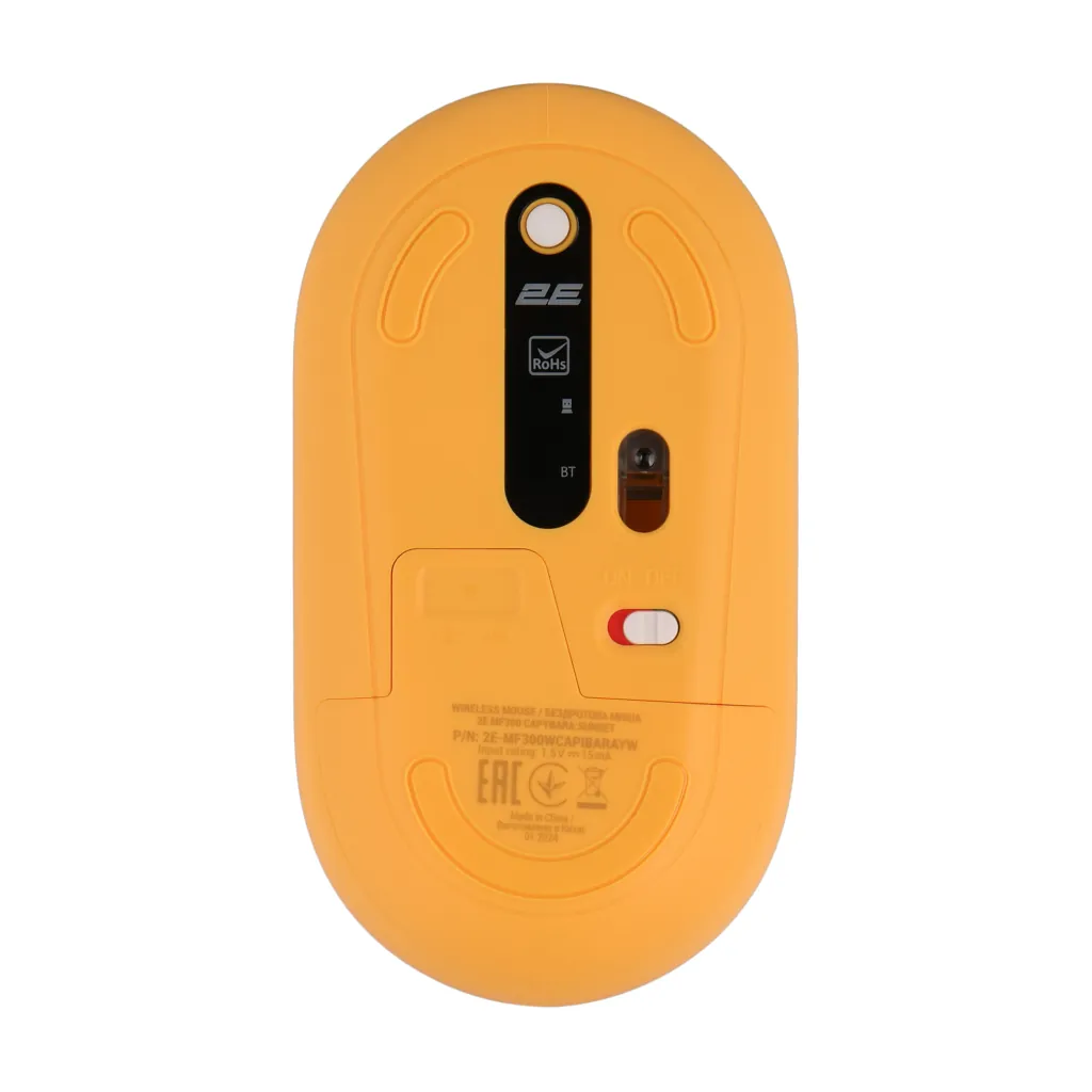Миша 2E MF300 CAPYBARA:SUNSET Silent WL BT, жовтий