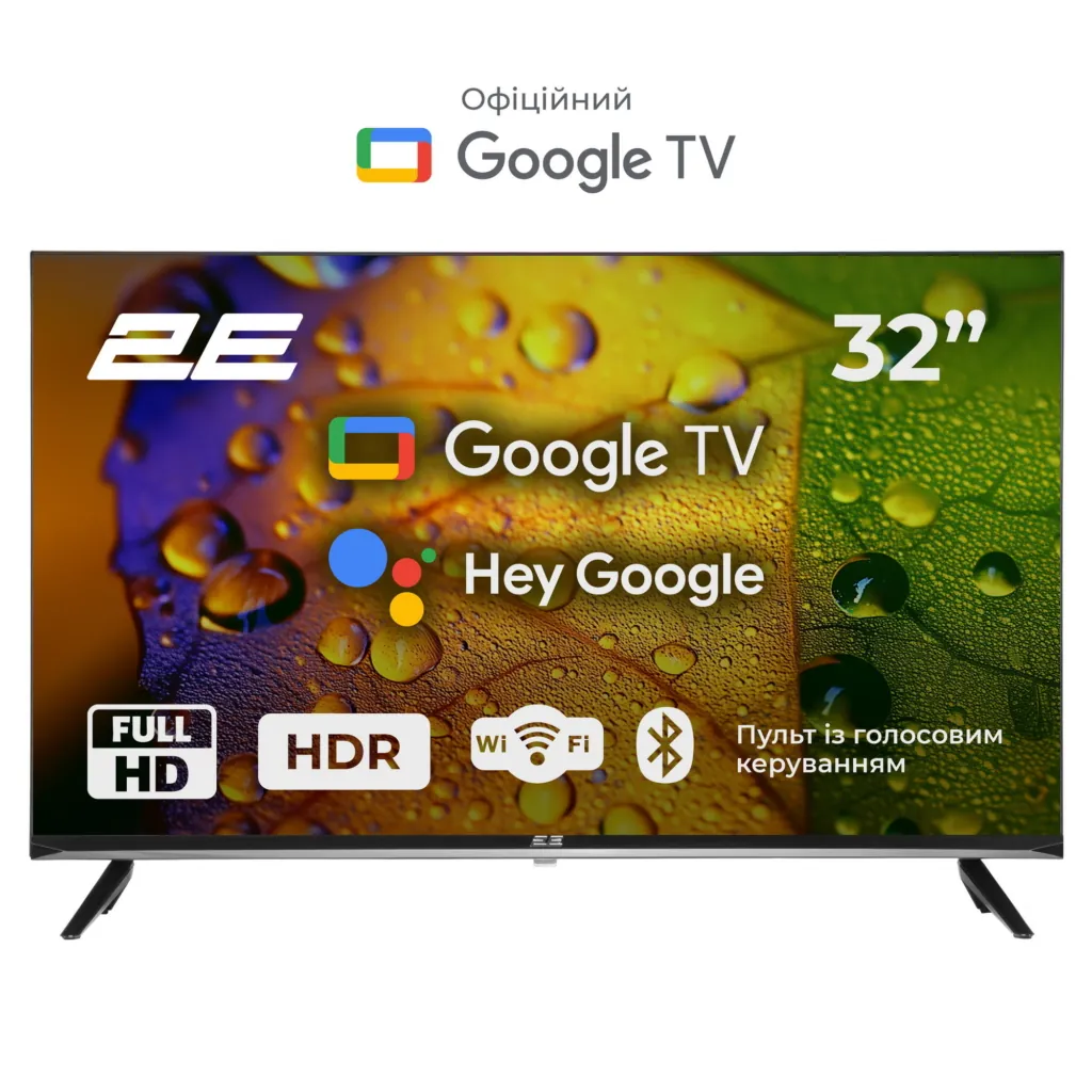 Телевизор 32″ 2E LED FHD 60Hz Smart Google TV Black
