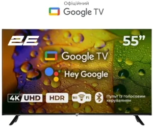 Телевізор 55″ 2E LED 4K 60Hz Smart Google TV Black