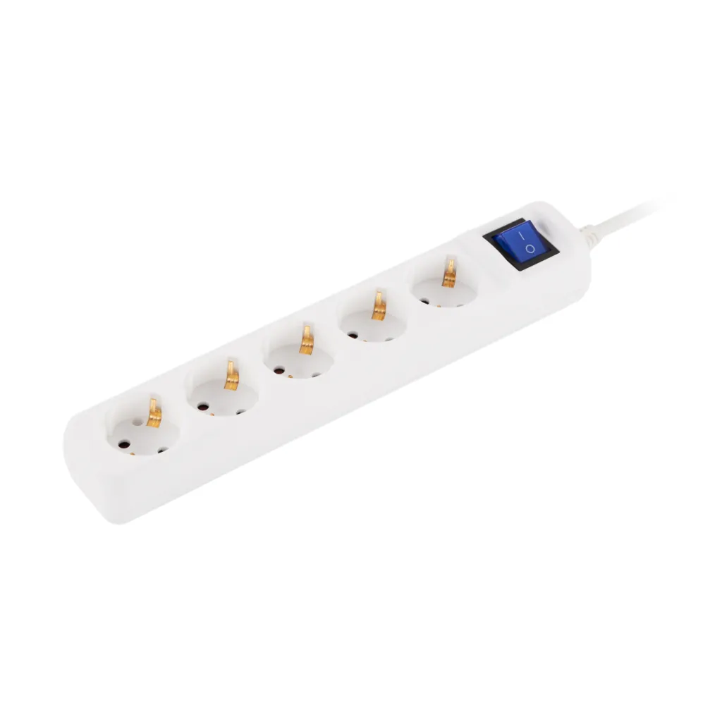2E Power strip 5хType F, 3х1.5mm2, 16A, 10m, white