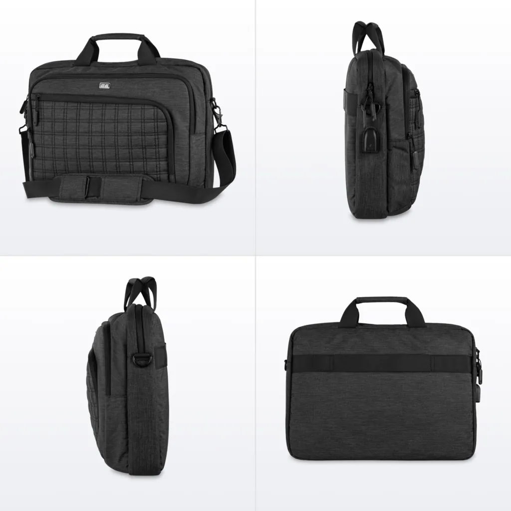 2E Laptop Bag 16″, CrossSquares, Black