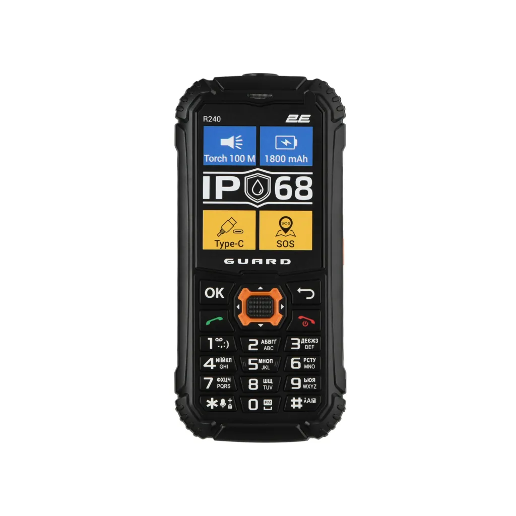 2E Mobile phone R240 2024 2.4″ 2SIM, 1800mAh, Black