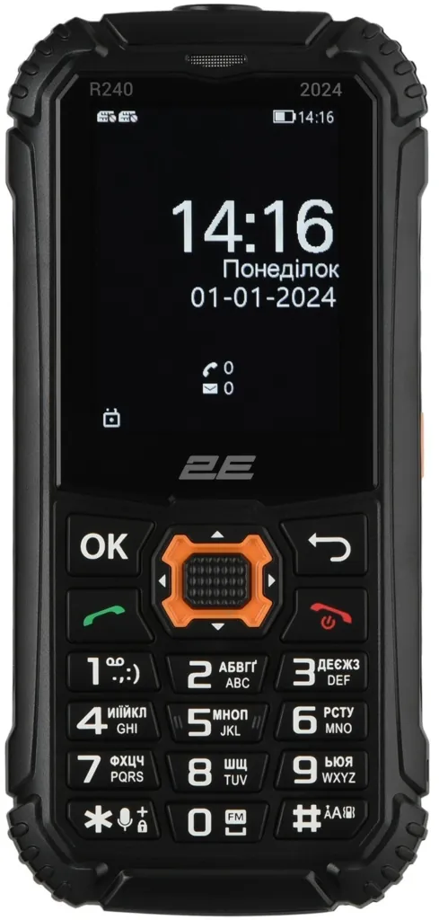 2E Mobile phone R240 2024 2.4″ 2SIM, 1800mAh, Black