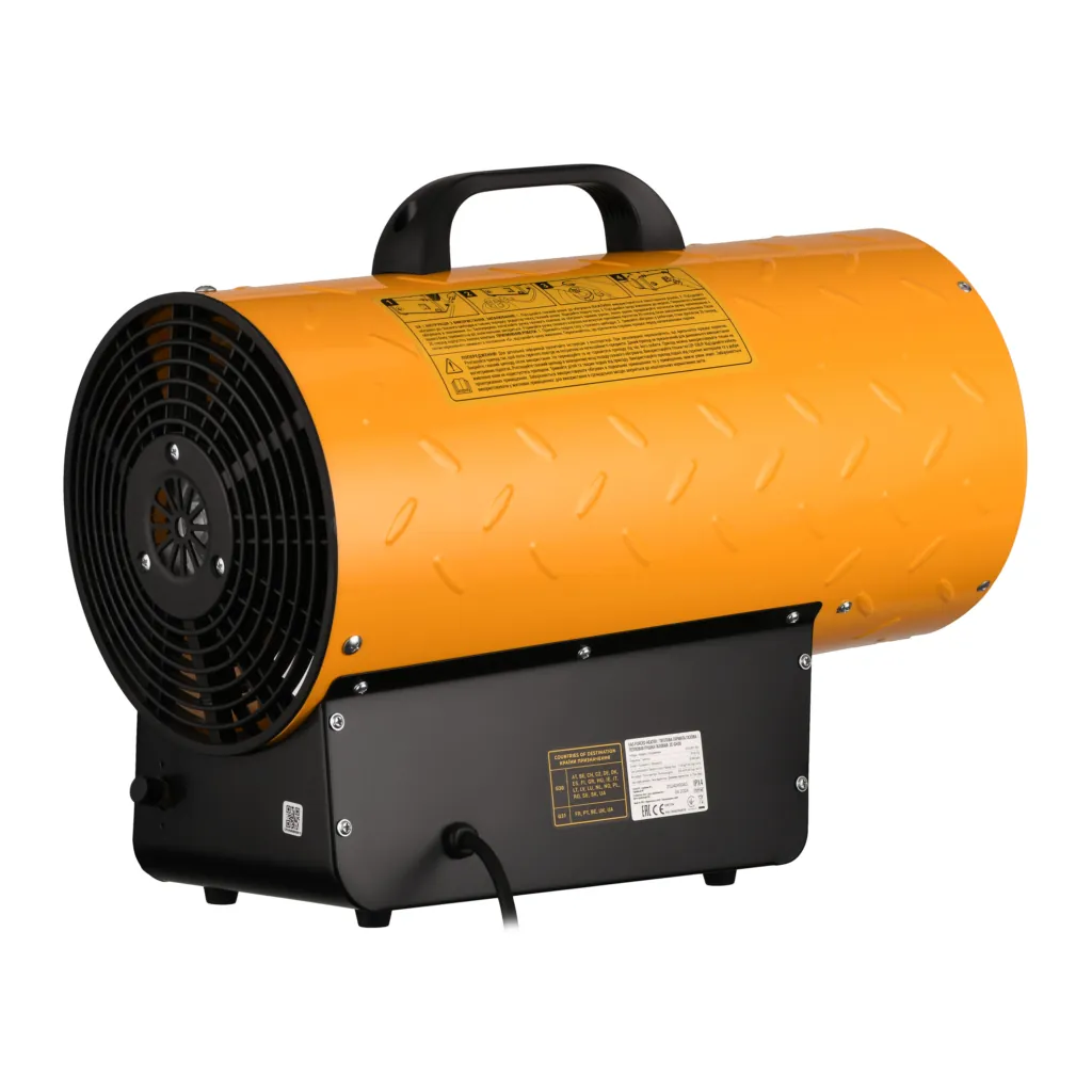 2E Fan Heater gas PowerHeat G30, 30kW, 300m sq, 750m cubic/h, IPX4, yellow