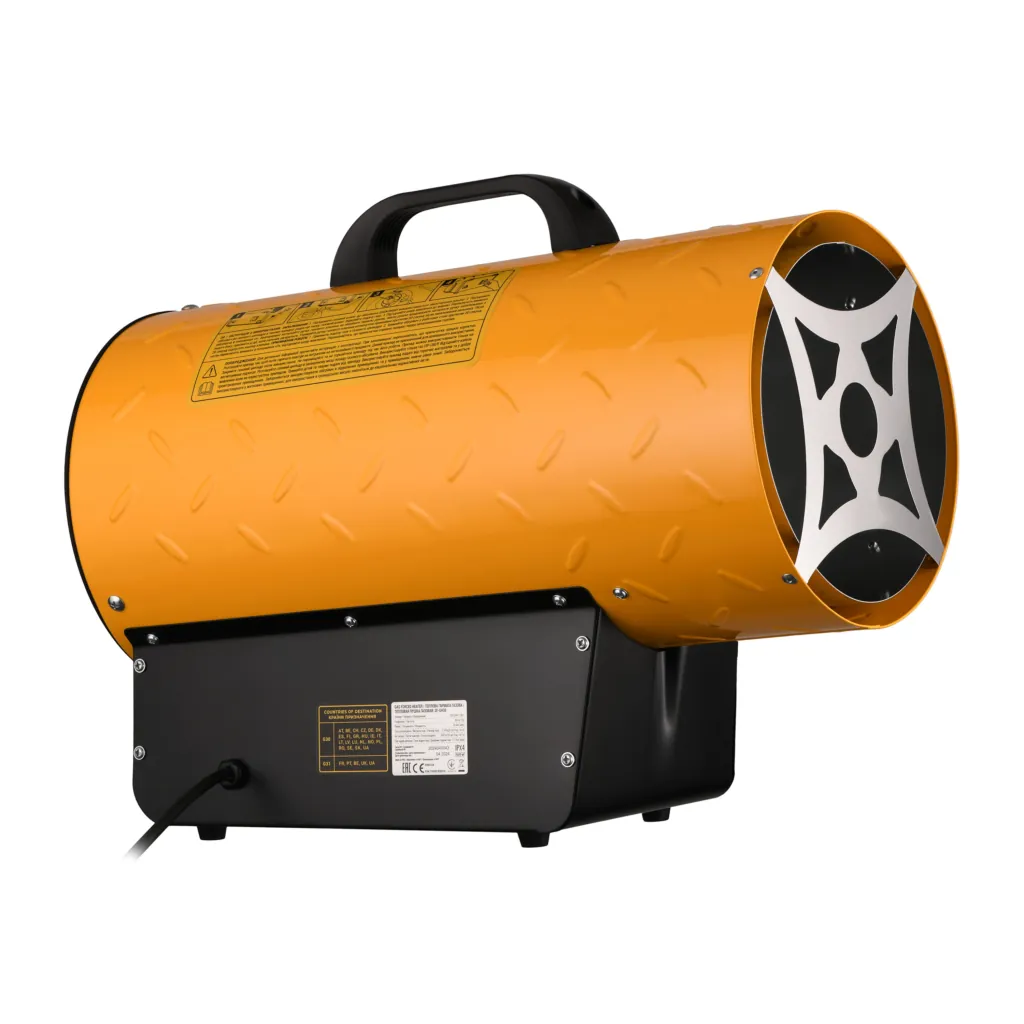 2E Fan Heater gas PowerHeat G30, 30kW, 300m sq, 750m cubic/h, IPX4, yellow