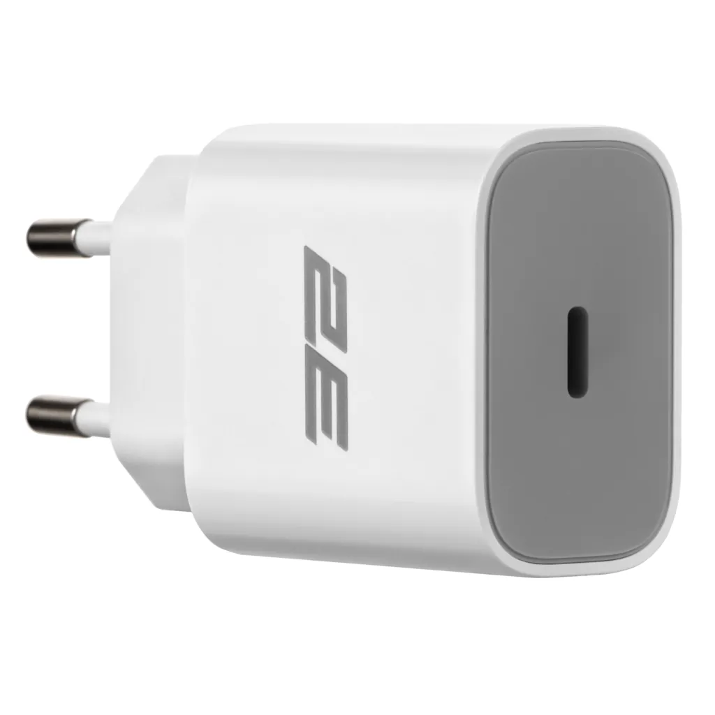 Зарядний пристрій мережевий 2E 25Вт USB-C PD, білий