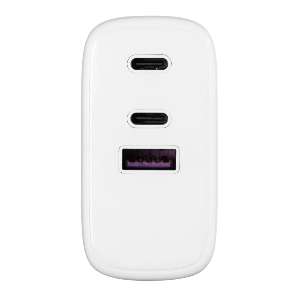 Зарядное устройство сетевое 2E 65Вт 2хUSB-C/USB-A GAN PD/QC, белый