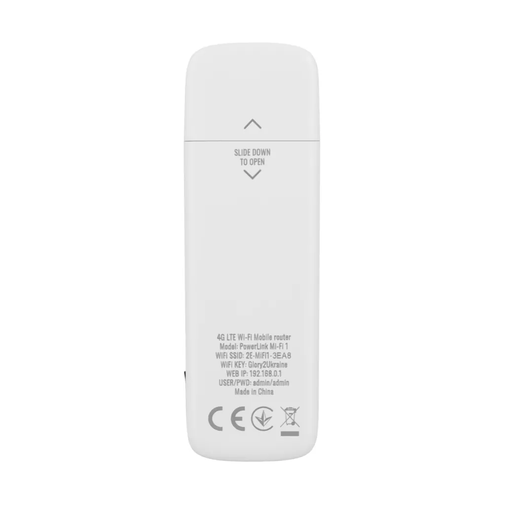 Мобільний маршрутизатор 2E PowerLink (MiFi-1 2024) LTE, Wi-Fi4, 1xUSB, 1xCRC9 білий