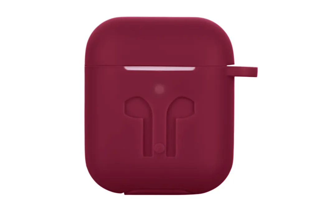 Чохол 2Е для AirPods (Gen 1-2, 2016-2019), Pure Color Silicone Imprint (3.0mm), бордовий
