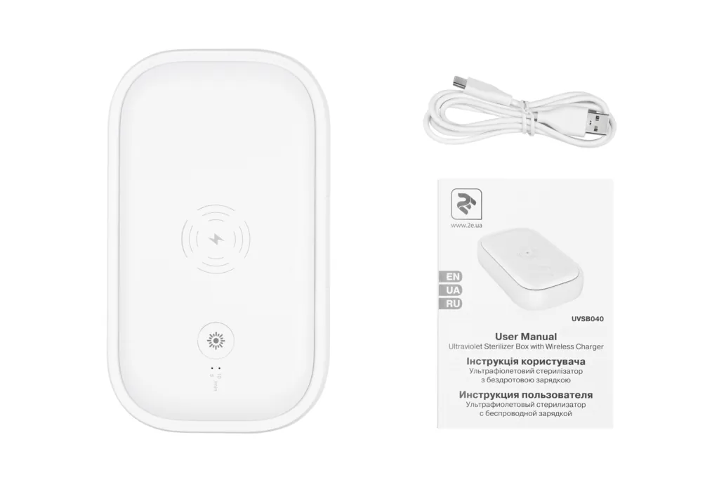 UV sterilizer with wireless charger 2E UVSB040, Qi