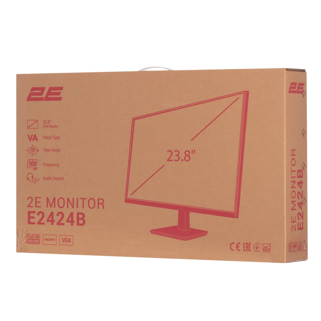 Монитор 2E 23.8″ E2424B D-Sub, HDMI, VA, 100Hz, FreeSync