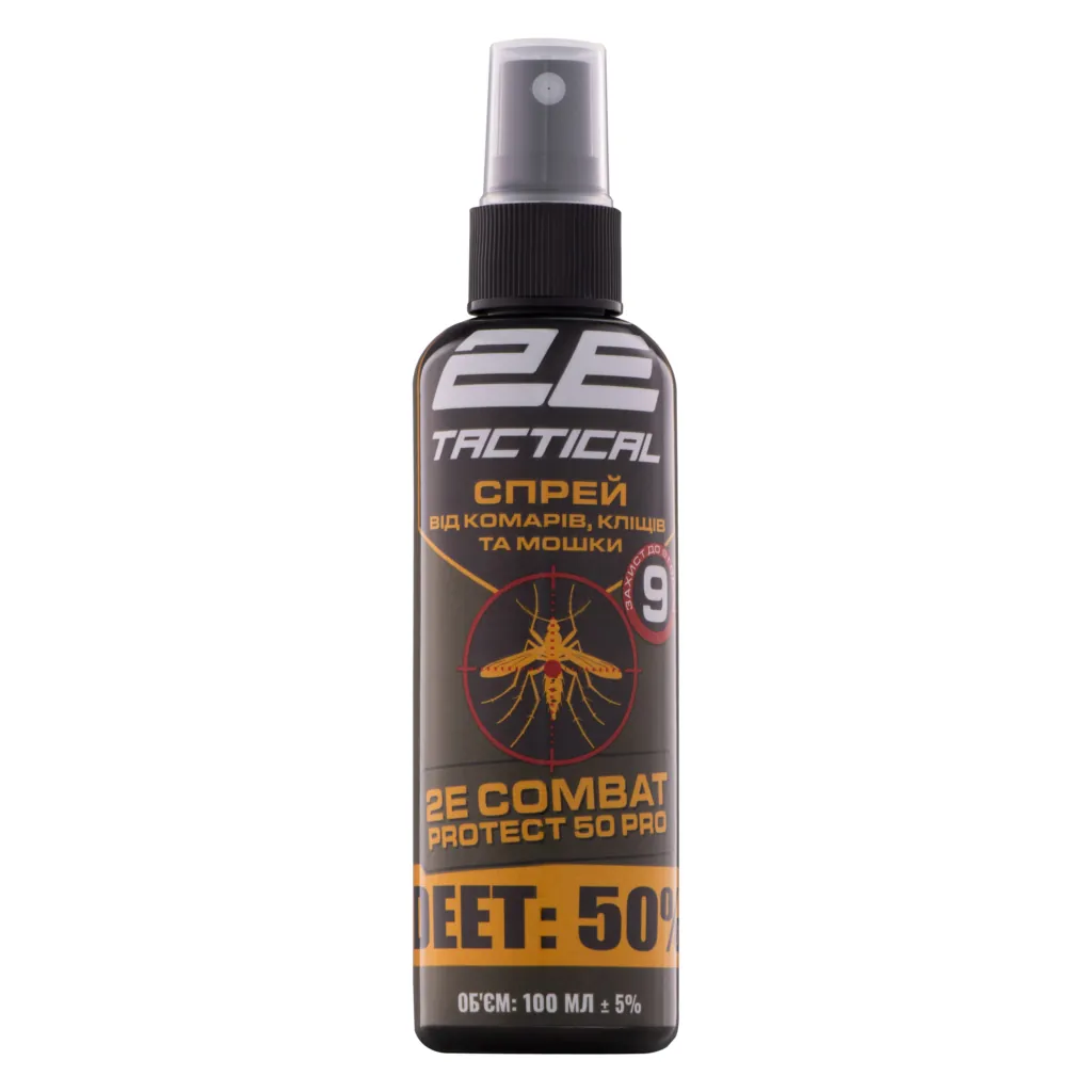 2E Tactical Спрей від комарів, кліщів та мошок Combat Protect 50 Pro, 100 мл – 10 шт