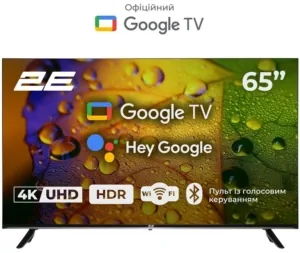 Телевізор 65″ 2E LED 4K 60Hz Smart Google TV Black