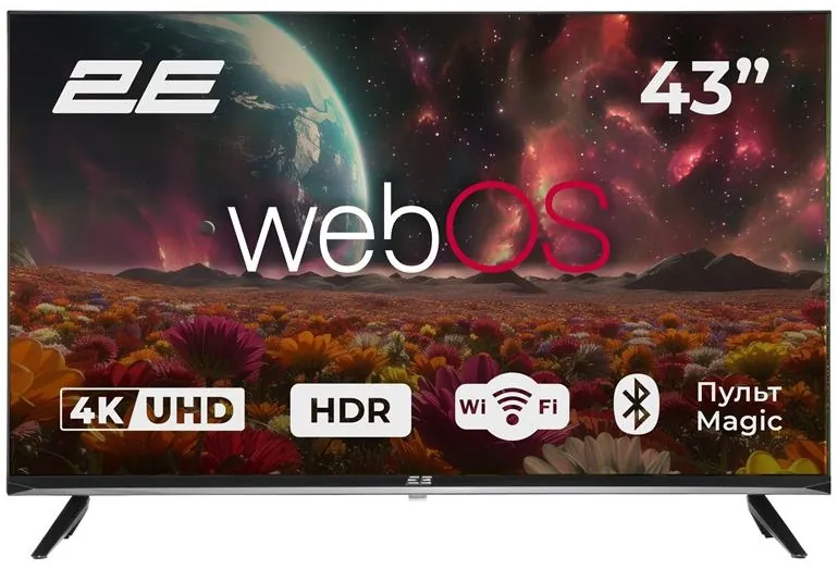 TV Set 43″ 2E LED 4K 60Hz Smart WebOS Black