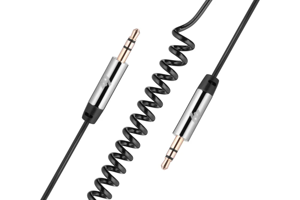 Кабель 2E аудио jack 3.5mm-M Coiled 1.8м Black