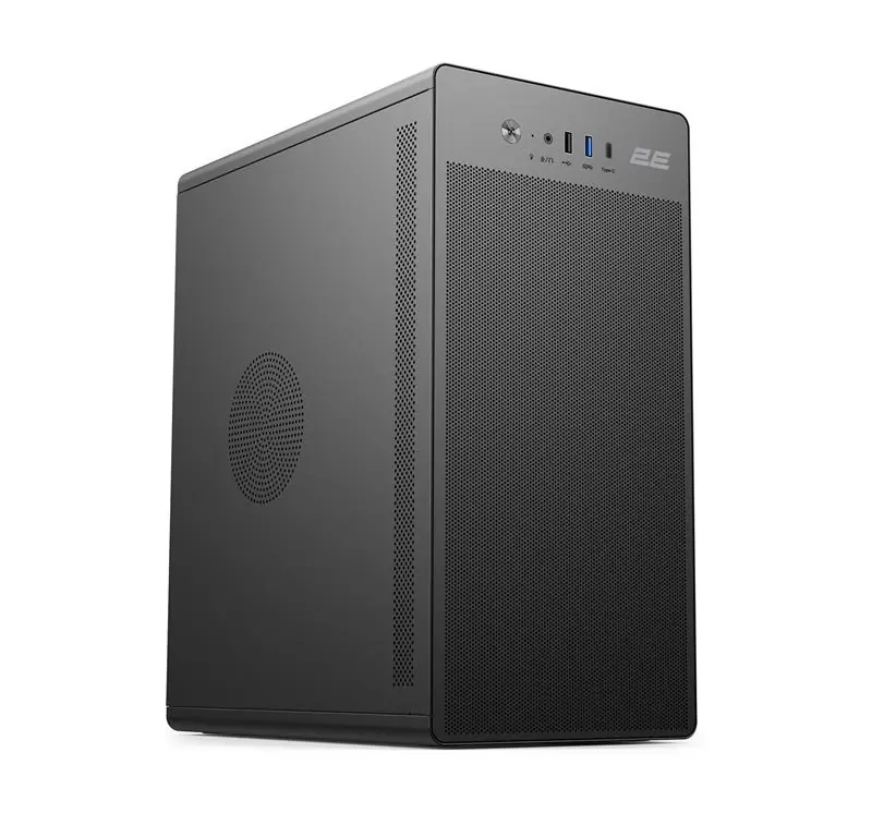 2E-V285B-400, PC case 2E Credo V285B-400 with PSU 2E ATX400, 1xUSB3.0, 1х USB 2.0, 1xUSB Type-C, 1x120mm, VGA 300mm, mATX, black