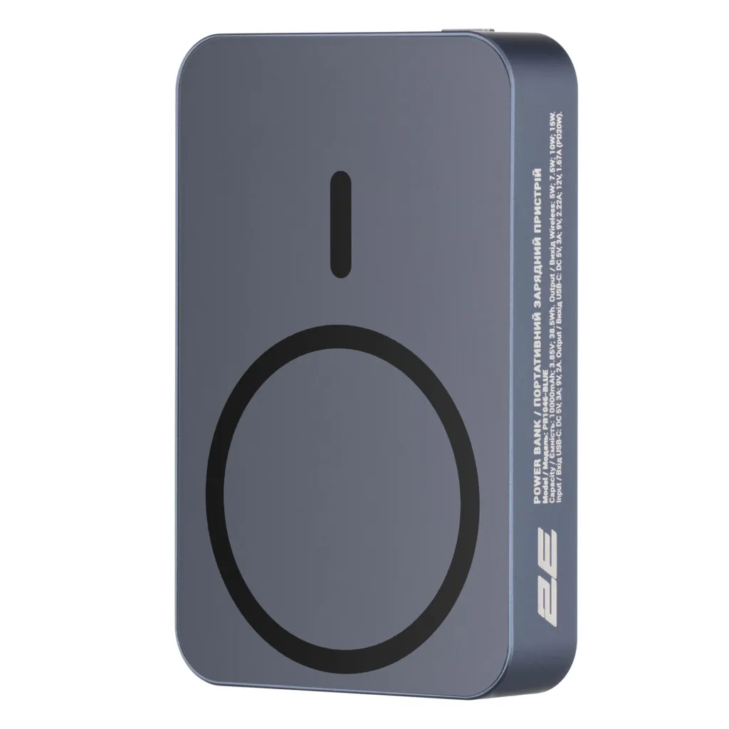 Портативное зарядное устройство Power Bank 2E Wireless QI 10000мА·год, 20Вт, PD, синий