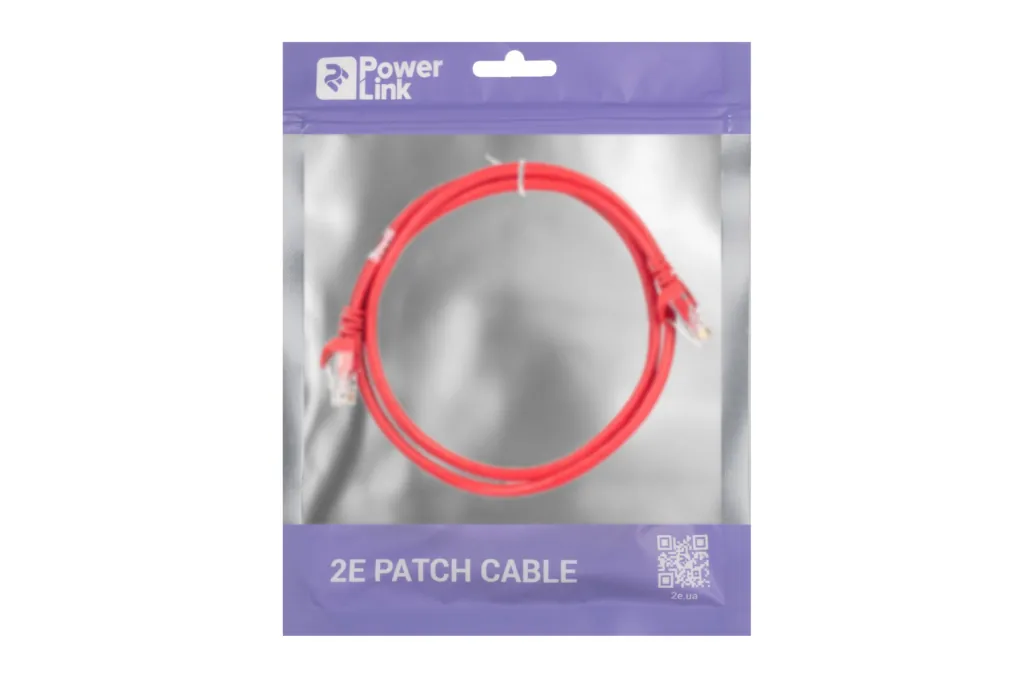 Patch Cable 2E Cat 5e, UTP, RJ45, 26AWG, 7/0.16 CCA, 1.00 m, PVC, Red