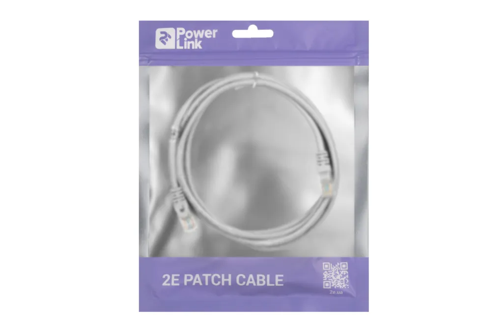 Патч-корд 2E САТ 5e, UTP, 2м, 26AWG, RJ45, 7/0.16, Cu, PVC, сірий