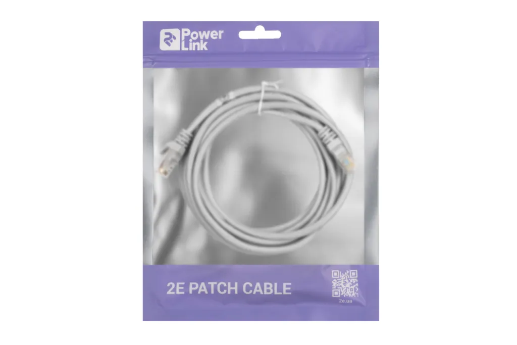 Patch Cable 2E Cat 5e, UTP, RJ45, 26AWG, 7/0.16 Cu, 3.00 m, PVC, Grey
