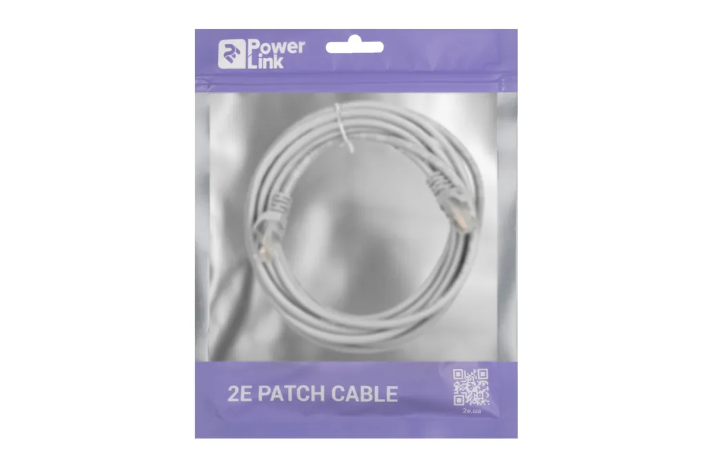 Патч-корд 2E САТ 5e, UTP, 3.50м, 26AWG, RJ45, 7/0.16, Cu, PVC, сірий