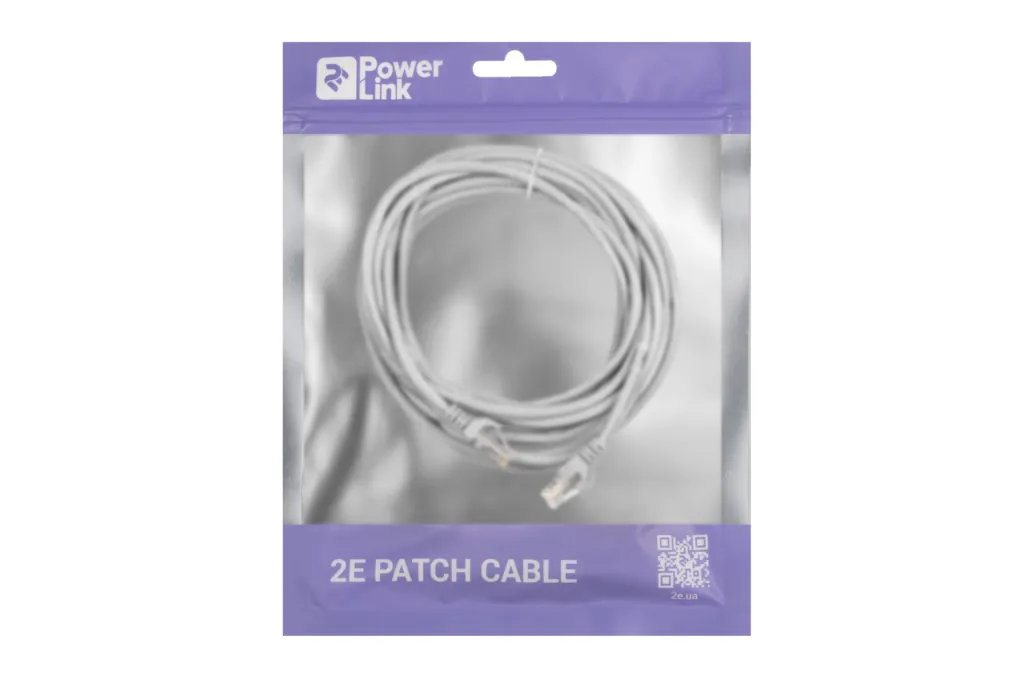 Патч-корд 2E САТ 5e, UTP, 6м, 26AWG, RJ45, 7/0.16, Cu, PVC, серый