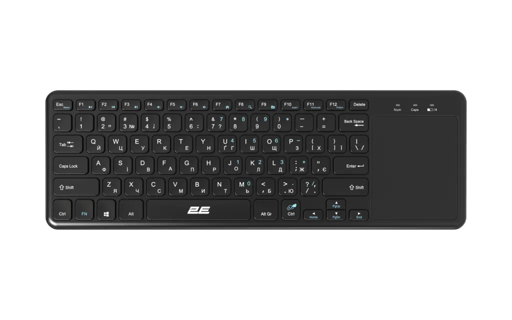 Клавіатура ножнична 2E KT100 78key, WL, EN/UK, чорний