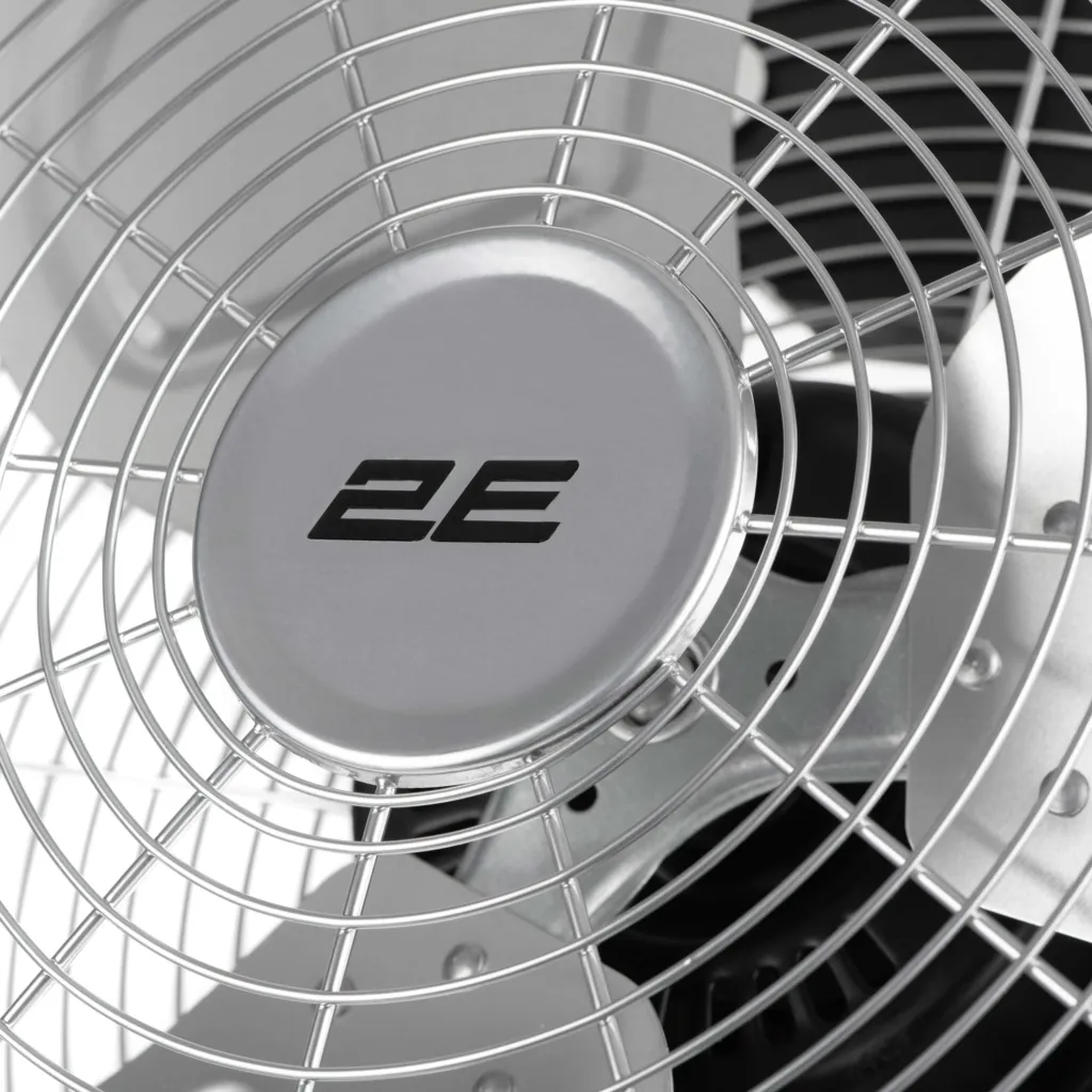 Вентилятор підлоговий 2E PowerWind 45C професійний, 45см, 100Вт, кнопки, двигун мідь 100%, срібний
