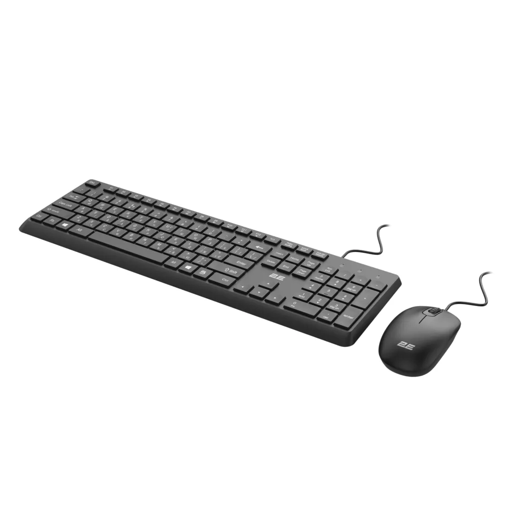 Комплект клавіатура та миша 2E MK405 USB-A, EN/UK/RU, чорний