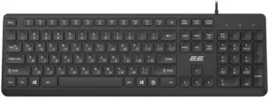 Клавіатура мембранна 2E KS405 104key, USB-A, EN/UK, чорний