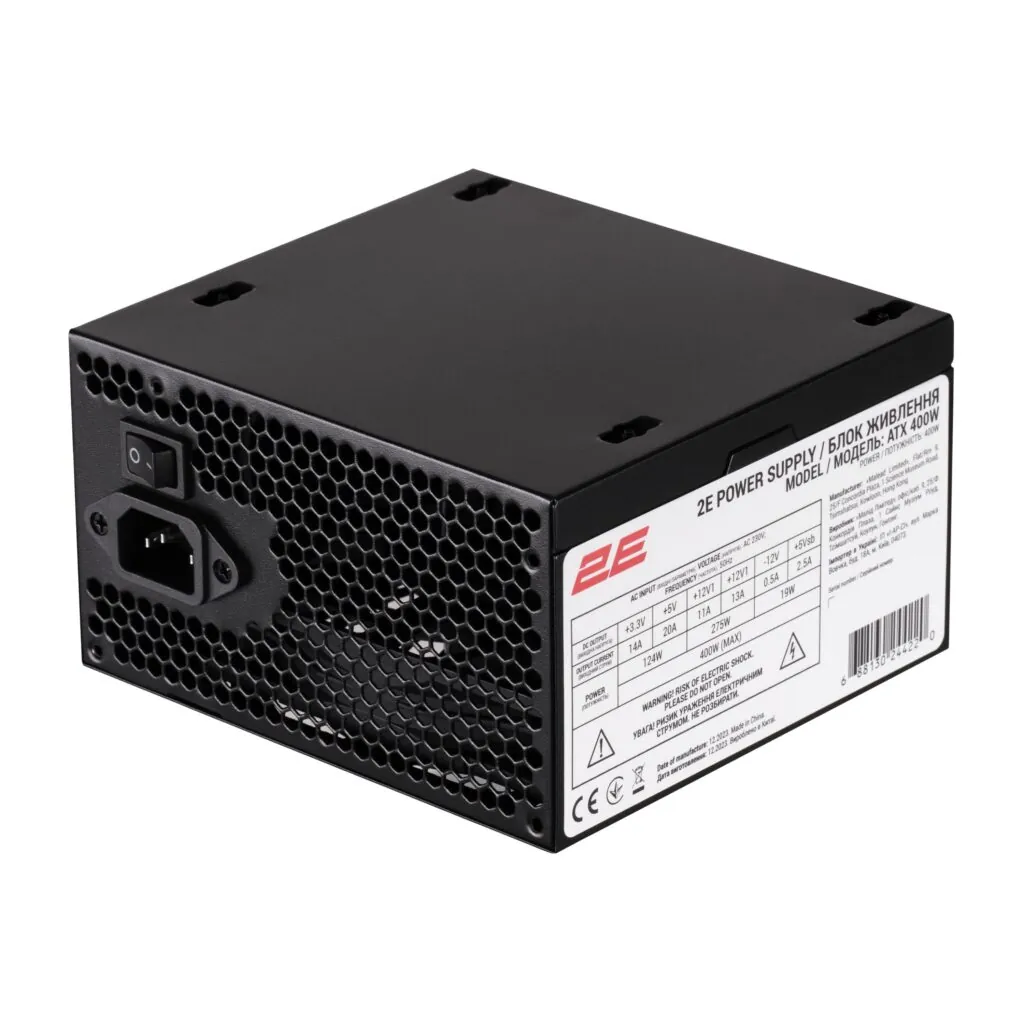 Корпус 2E Credo V285B-400 с БП 2E ATX400, 1xUSB3.0, 1х USB 2.0, 1xUSB Type-C, 1×120мм, VGA 300мм, mATX, чёрный