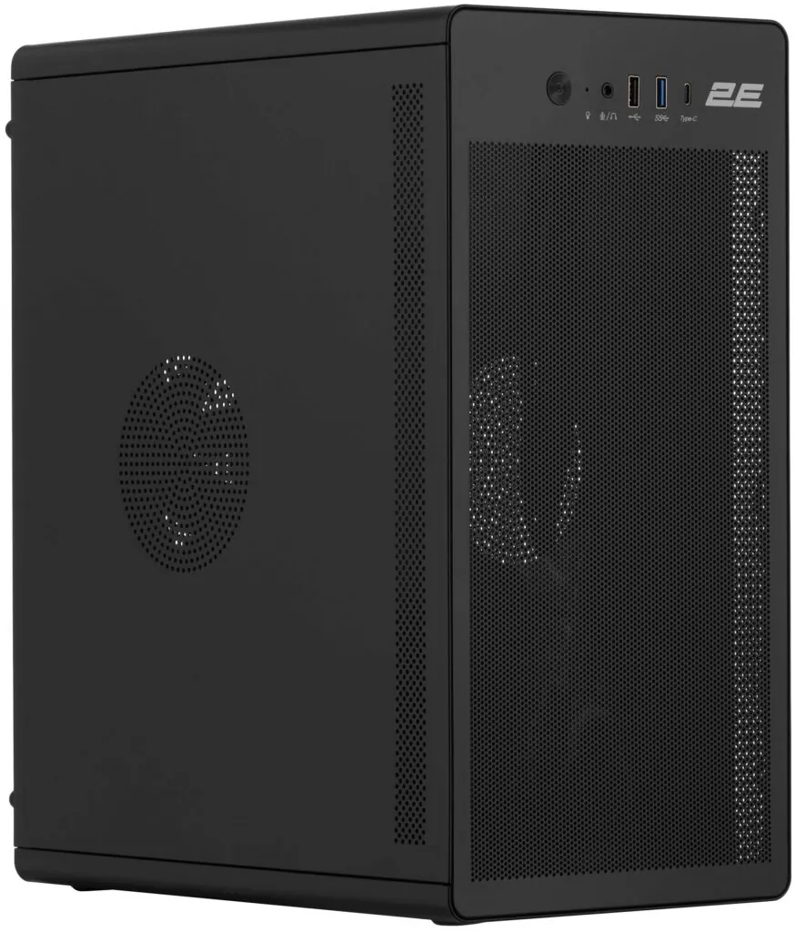 Корпус 2E Credo V285B-400 с БП 2E ATX400, 1xUSB3.0, 1х USB 2.0, 1xUSB Type-C, 1×120мм, VGA 300мм, mATX, чёрный