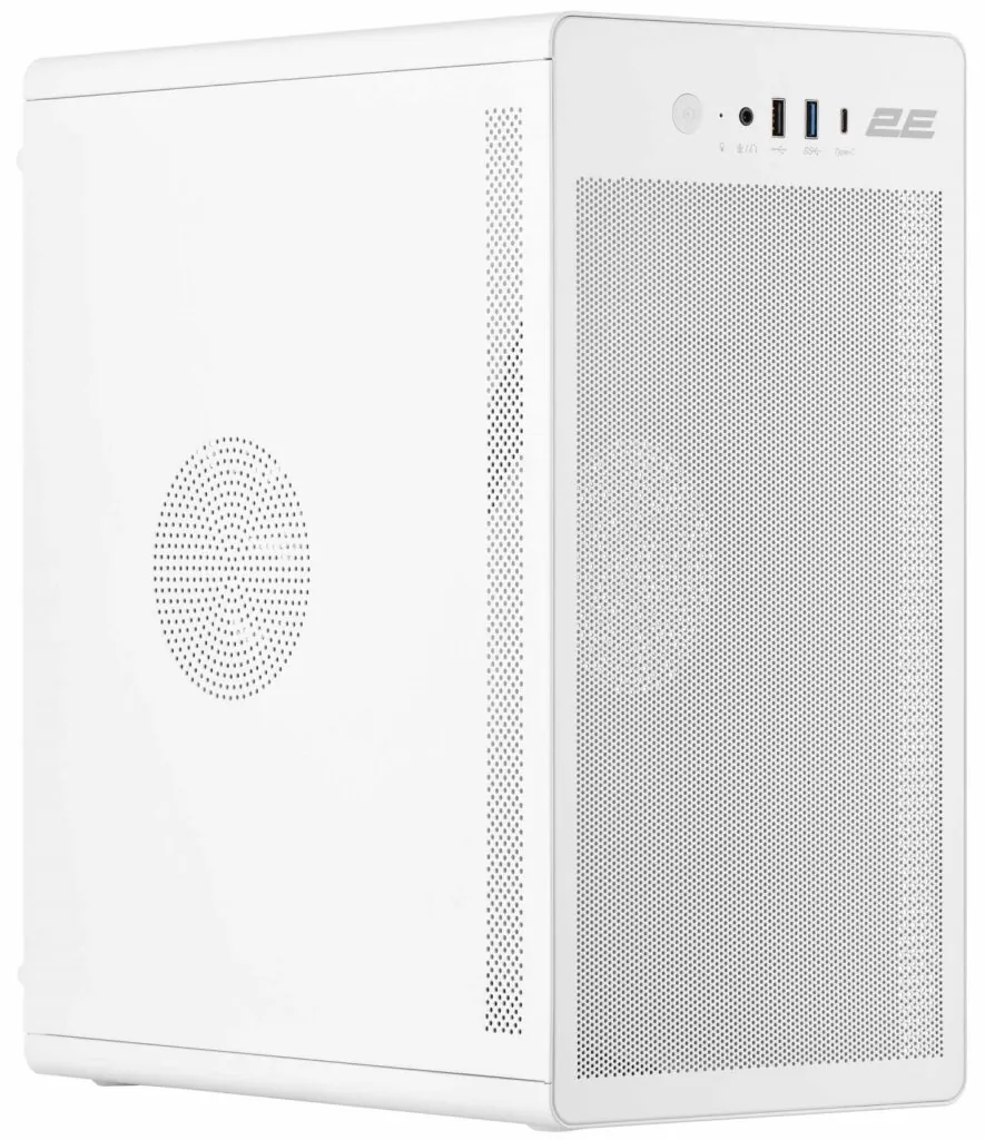 Корпус 2E Credo V285W без БП, 1xUSB3.0, 1х USB 2.0, 1xUSB Type-C, 1×120мм, VGA 300мм, mATX, белый