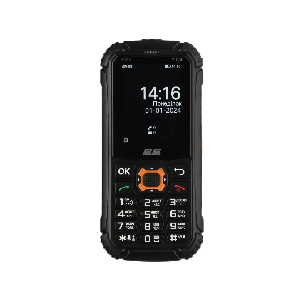 Мобильный телефон 2E R240 2025 2.4″ 2SIM, 2500мА•ч, черный
